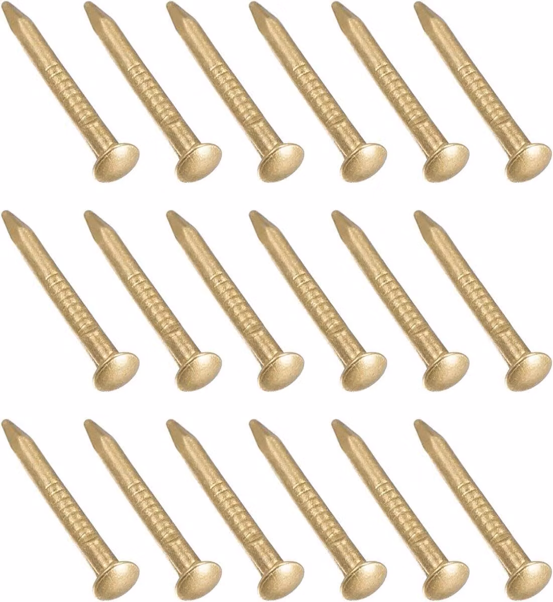 Piccoli chiodini in ottone (1,2 x 15 mm) - confezione da 100, ideali per uso domestico, lavorazione del legno e attività creative