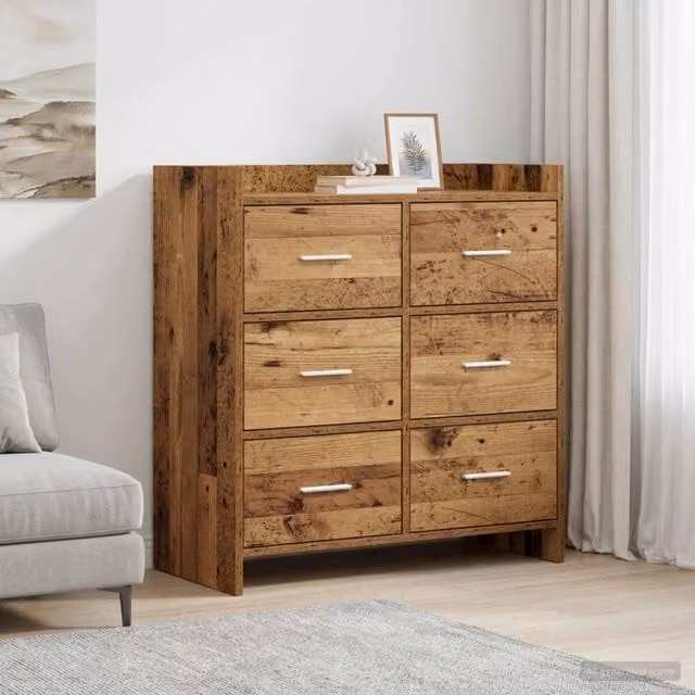 Credenza moderna vidaXL in legno e metallo marrone L: 75 cm, P: 33 cm, H: 80 cm – 1