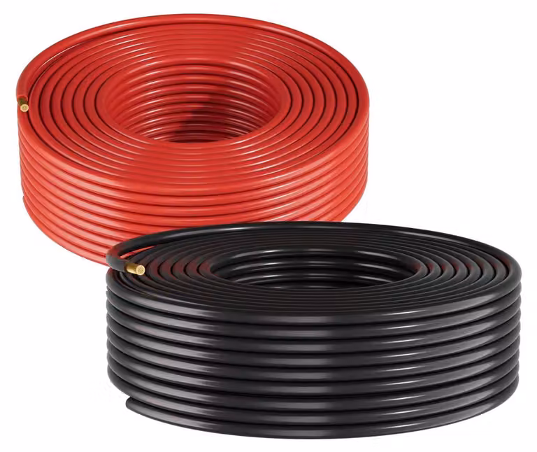 Cavo per pannelli solari, kit nero + rosso da 15,24 m, cavo di prolunga per pannelli solari da 10 AWG (6 mm²), cavo in rame stagnato per impianti fotovoltaici, per impianti fotovoltaici domestici off-grid all'aperto, auto, camper, barche e imbarcazioni, I
