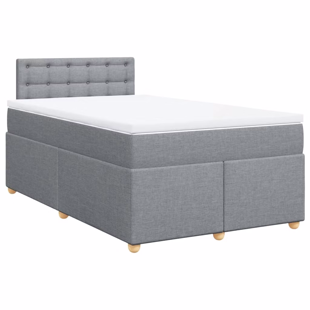 Giroletto a Molle con Materasso Grigio Chiaro 120x190cm Tessuto