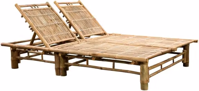 Lettino Prendisole Doppio vidaXL in Legno Duro Trattato con Cuscini Beige e Grigio e Poggiatesta Regolabile