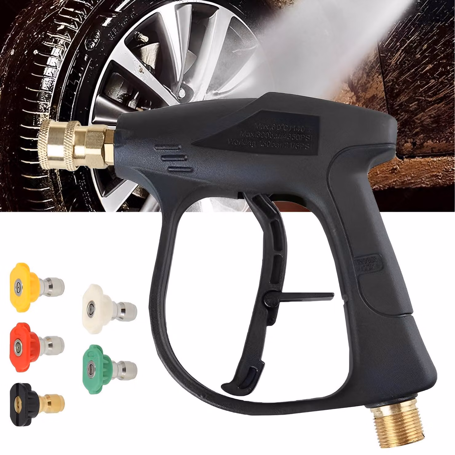 Pistola per idropulitrice con 5 lancia intercambiabili