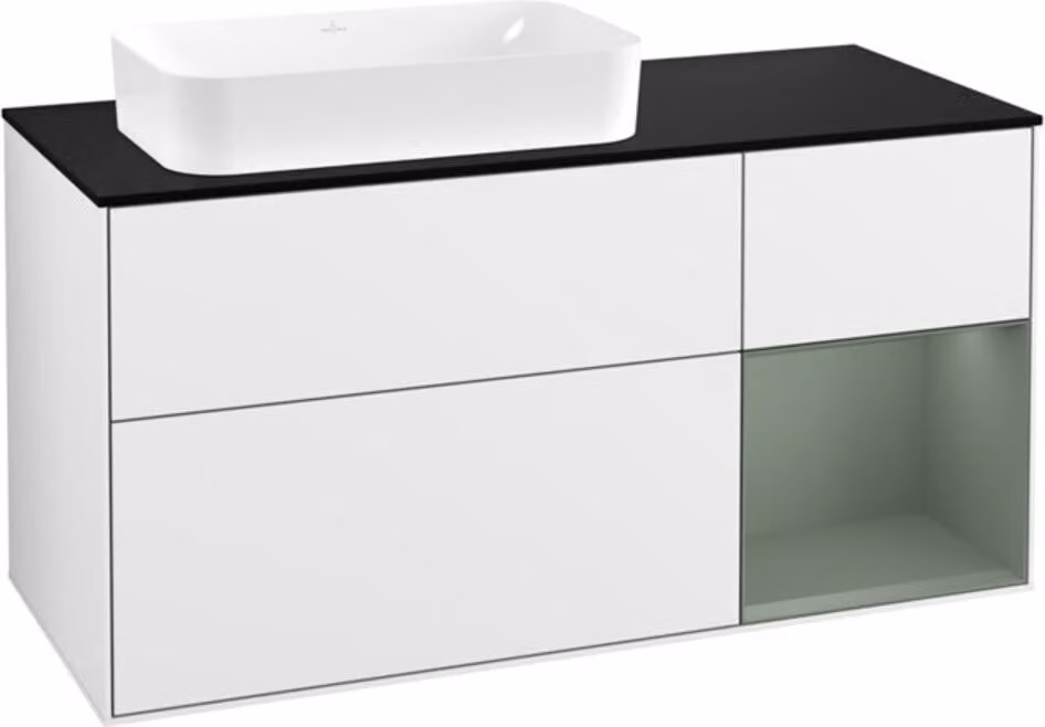 Mobiletto V&B Finion 120 cm, Pl b m, Rg r Ol m La, glo wh. Lac