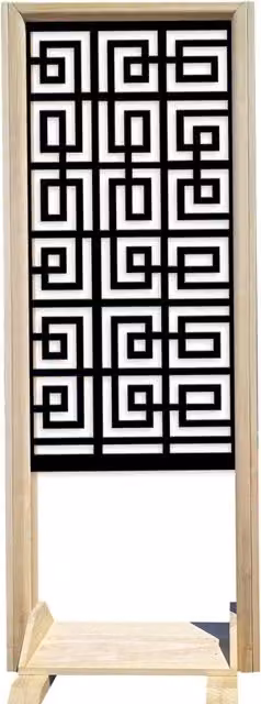 Paravento modulabile THAI Signorbit in legno e PVC nero, L: 70 cm, H: 190 cm