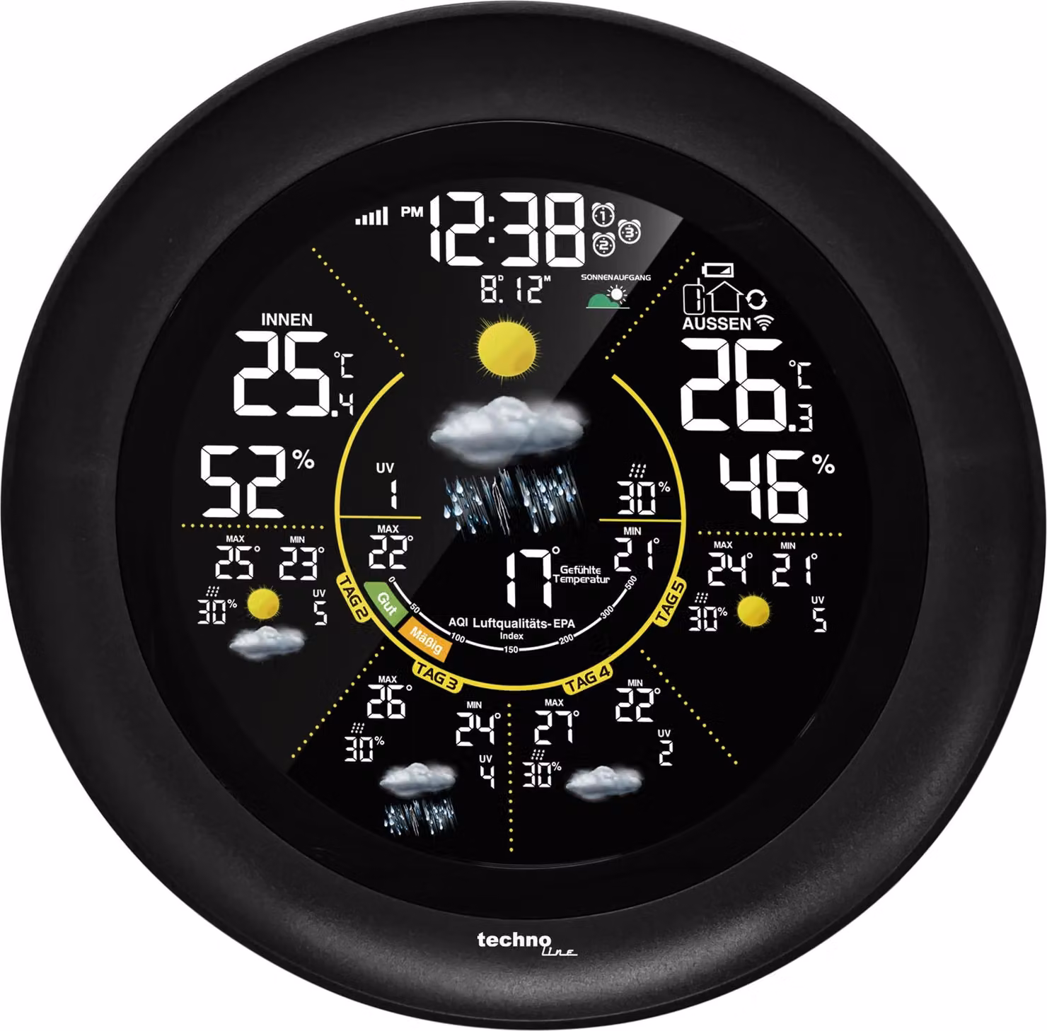 TECHNOLINE Stazione meteo WLAN WD3040, nero