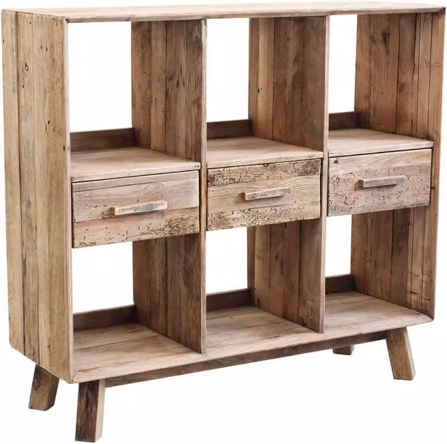 MOBILE MAXIMILLIAN IN LEGNO DI PINO 120 X 40 X H110 CM CON 6 RIPIANI
