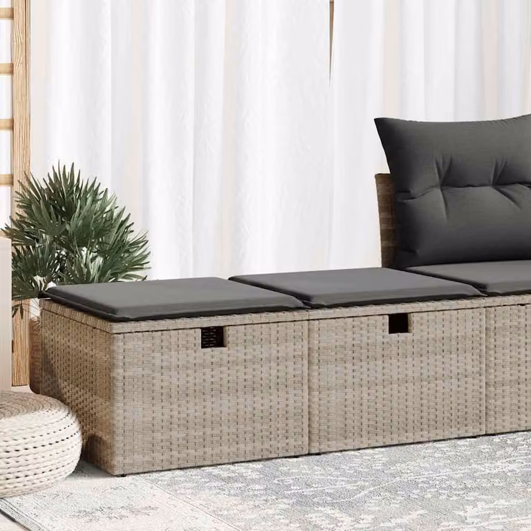 Maison Exclusive - Divano Giardino 2pz con Cuscini Grigio Chiaro Polyrattan Acacia