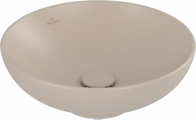 Villeroy & Boch Loop&Friends - Lavabo da appoggio, diametro 420 mm, senza sfioratore, CeramicPlus, Almond 4A4601AM