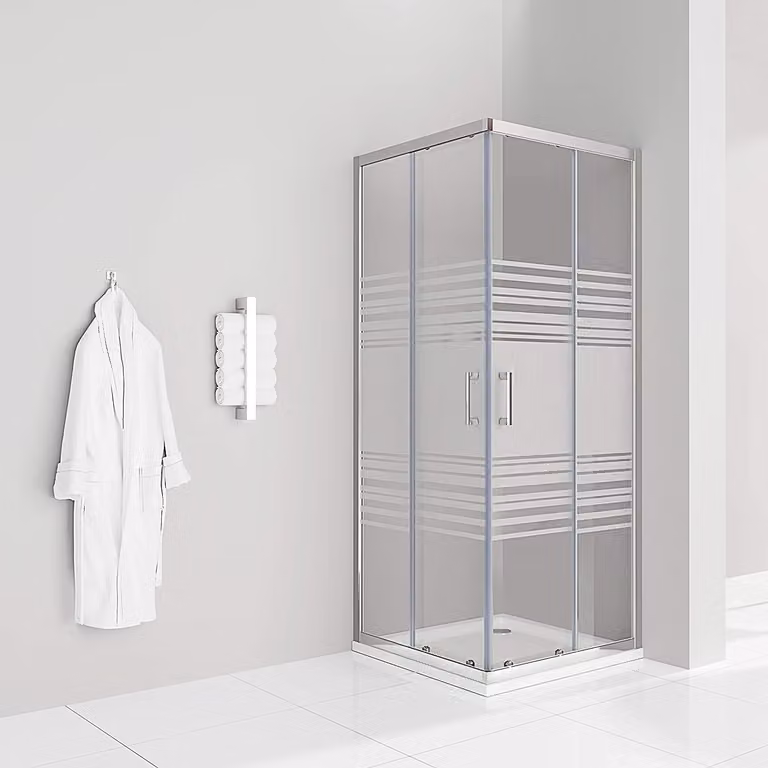 cabina doccia i-flair ad ante scorrevoli 75x100x180 cm in vetro di sicurezza 6 mm parzialmente satinato - DK77