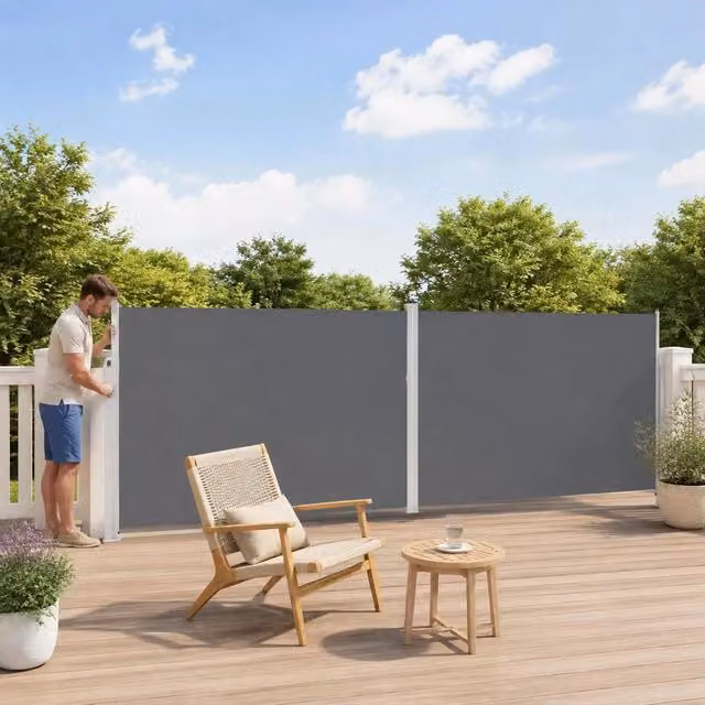 Extendable Side Awning, Anthracite, 200x1000 Cm