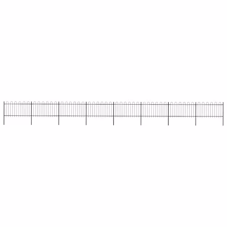 Recinzione da giardino vidaXL in acciaio con parte superiore ad anello, colore nero, L: 1339 cm, H: 100 cm