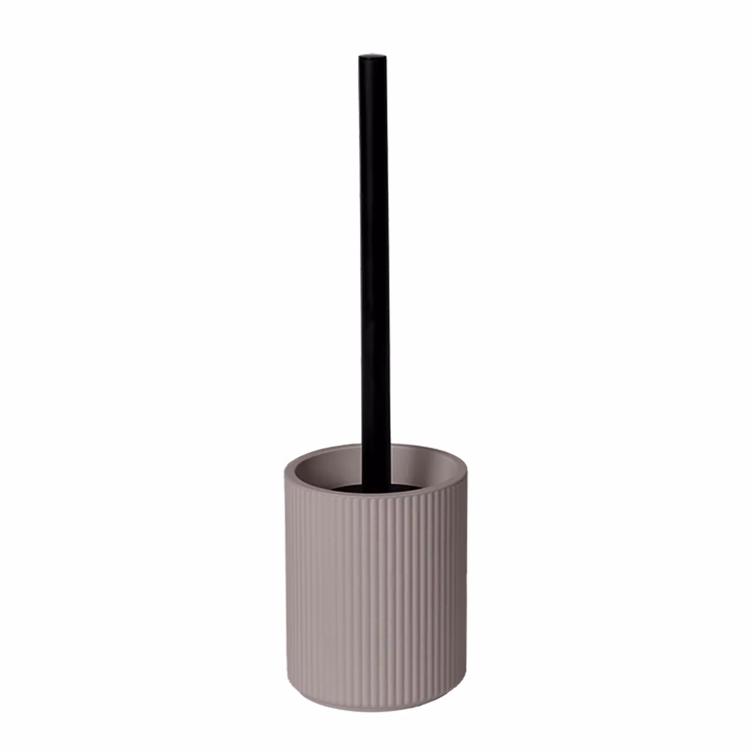 Vestiamo Casa Portascopino con Scopino in Polipropilene e Acciaio Inox Colore Tortora H: 38 cm, Diametro: 10 cm – 1