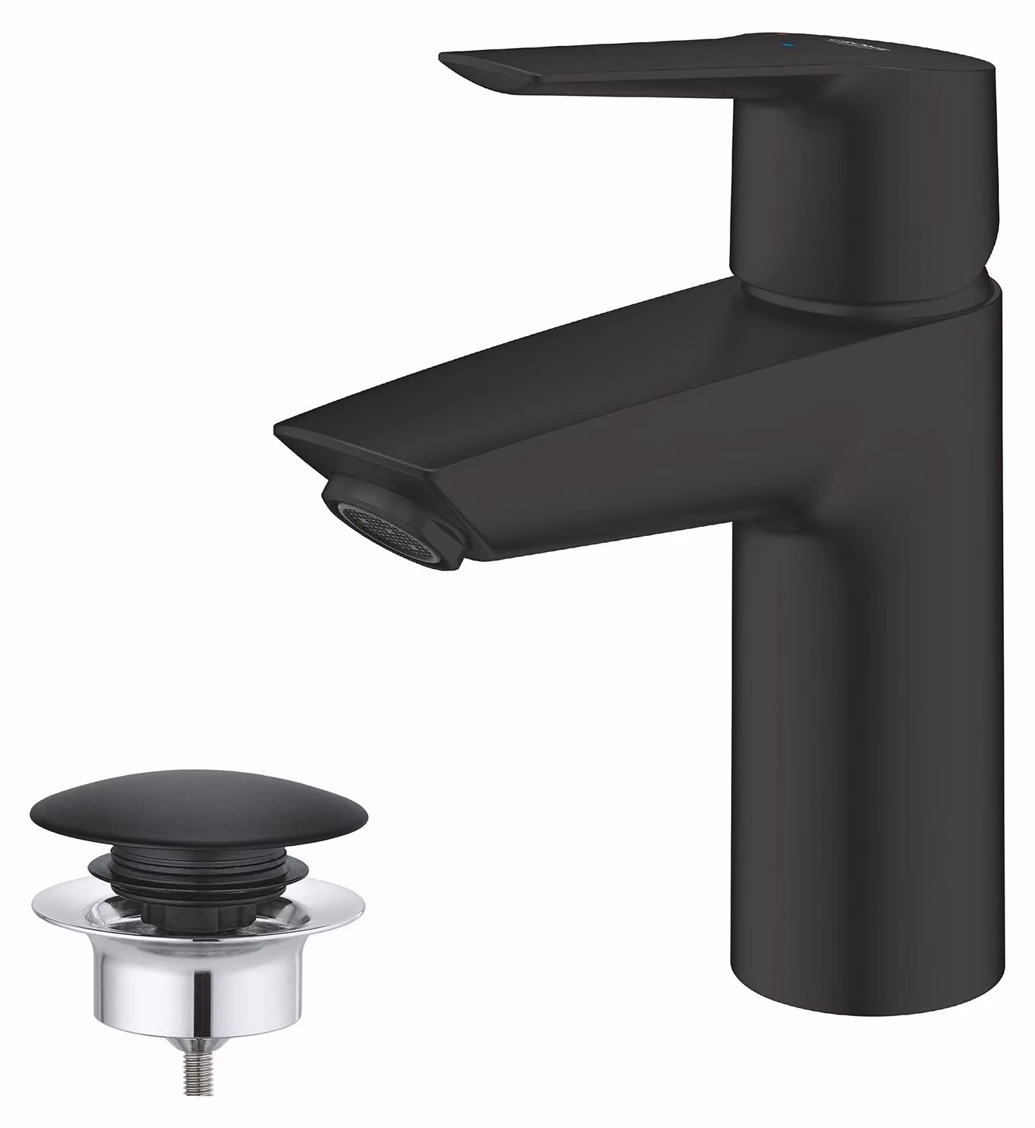 Miscelatore per lavabo, acqua fredda, posizione centrale, 17 cm, colore nero