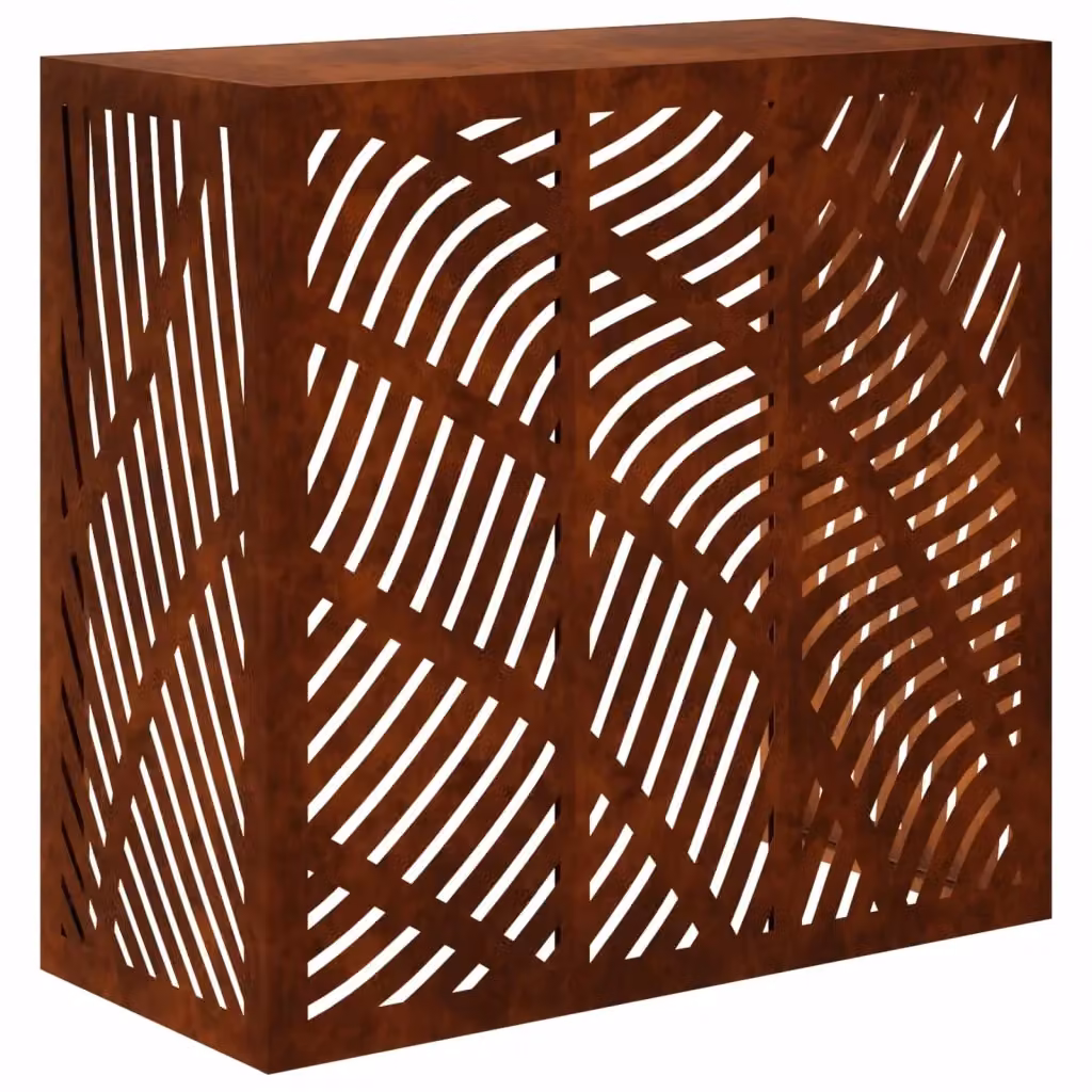 Copertura per condizionatore d'aria vidaXL in acciaio color ruggine L 110 x P 50 x H 105 cm – 2