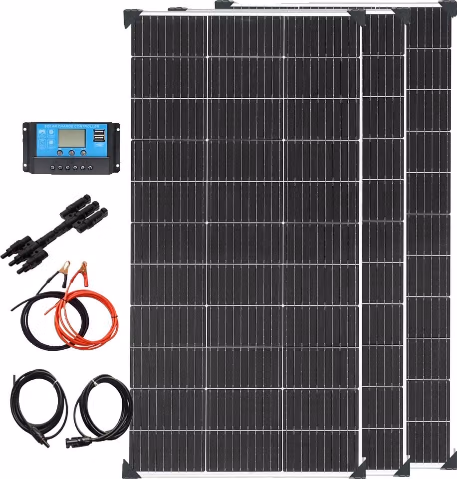 kit di pannelli solari da 12 V, potenza in uscita di 360 W, regolatore di carica incluso, kit solare da 360 W