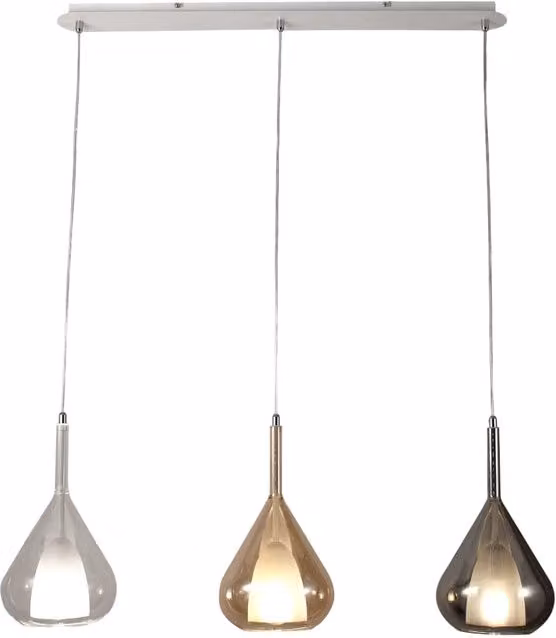 Lampadario a sospensione Lila Fabas Luce in metallo e vetro multicolore con tecnologia LED e altezza regolabile