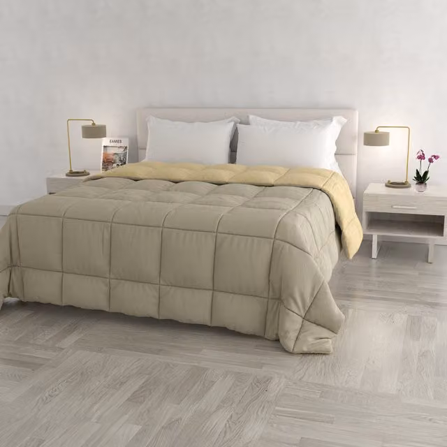 Trapunta matrimoniale double face tortora panna Datex