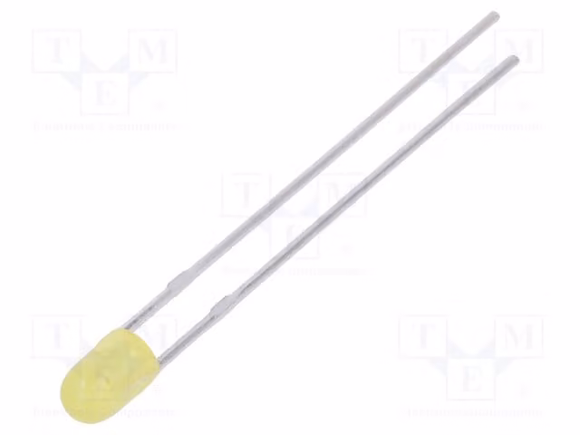 5 LED a montaggio superficiale (SMD) da 3 mm, colore giallo, modello LL-304YD2P-1B. Diodi LED, tecnologia THT (through-hole), 3 mm, intensità luminosa di 90-160 mcd, angolo di emissione di 80°