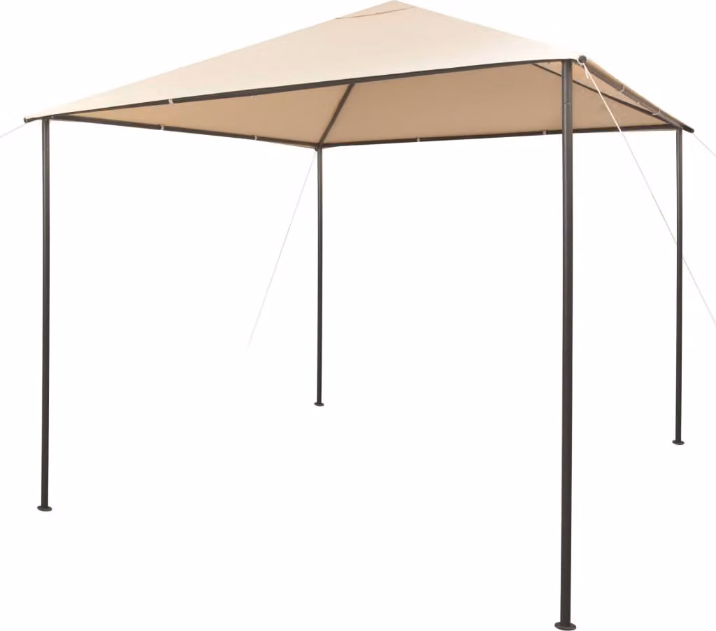 The Living Store Tenda per feste a padiglione 3x3 m acciaio beige