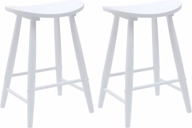 Set di 2 sedie da pranzo e cucina in stile mid-century in legno bianco L 46 cm x P 37 cm x H 63 cm