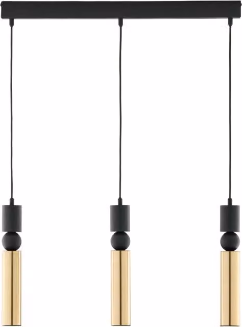 Lampada sospesa a barra 60cm nero oro 3xGU10 ALAS Jupiter
