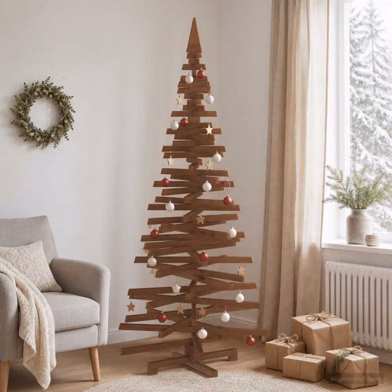 vidaXL Albero di Natale in legno KOTKA 240 cm Legno Massello di Pino
