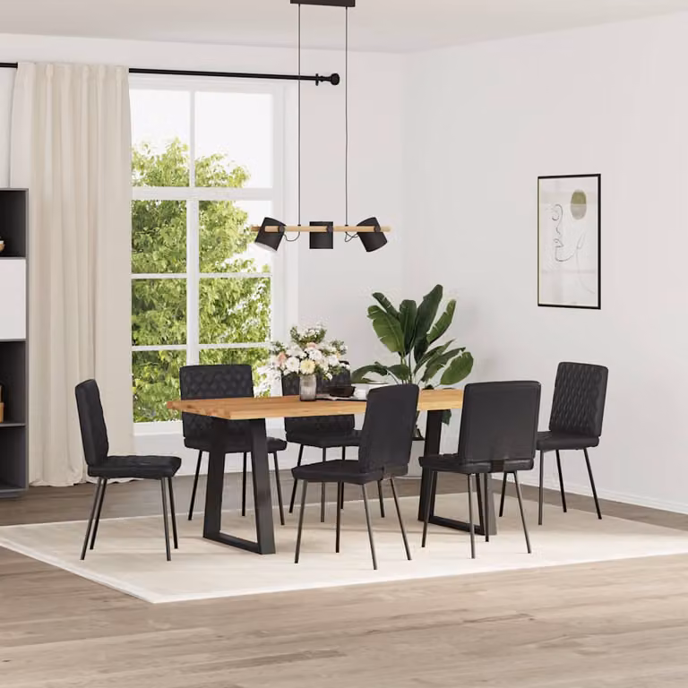 vidaXL Sedie da Pranzo 6 pz Nere in Similpelle