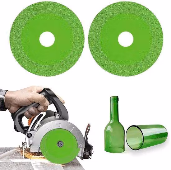 Disco abrasivo per smerigliatrice angolare, vetro, 115 mm, marca Jade, ideale per cristallo e bottiglie di vino, design innovativo, confezione da 2 pezzi
