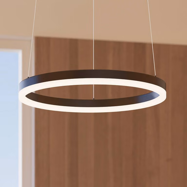 Lampada LED a sospensione Arcchio Albiona, nera, 1 anello, Ø 40 cm Albiona Arcchio, dimmerabile, Nero, Cucina, Metallo, Moderno