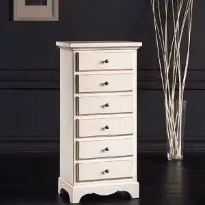 cassettiera provenzale settimino in legno Shabby chic bianco