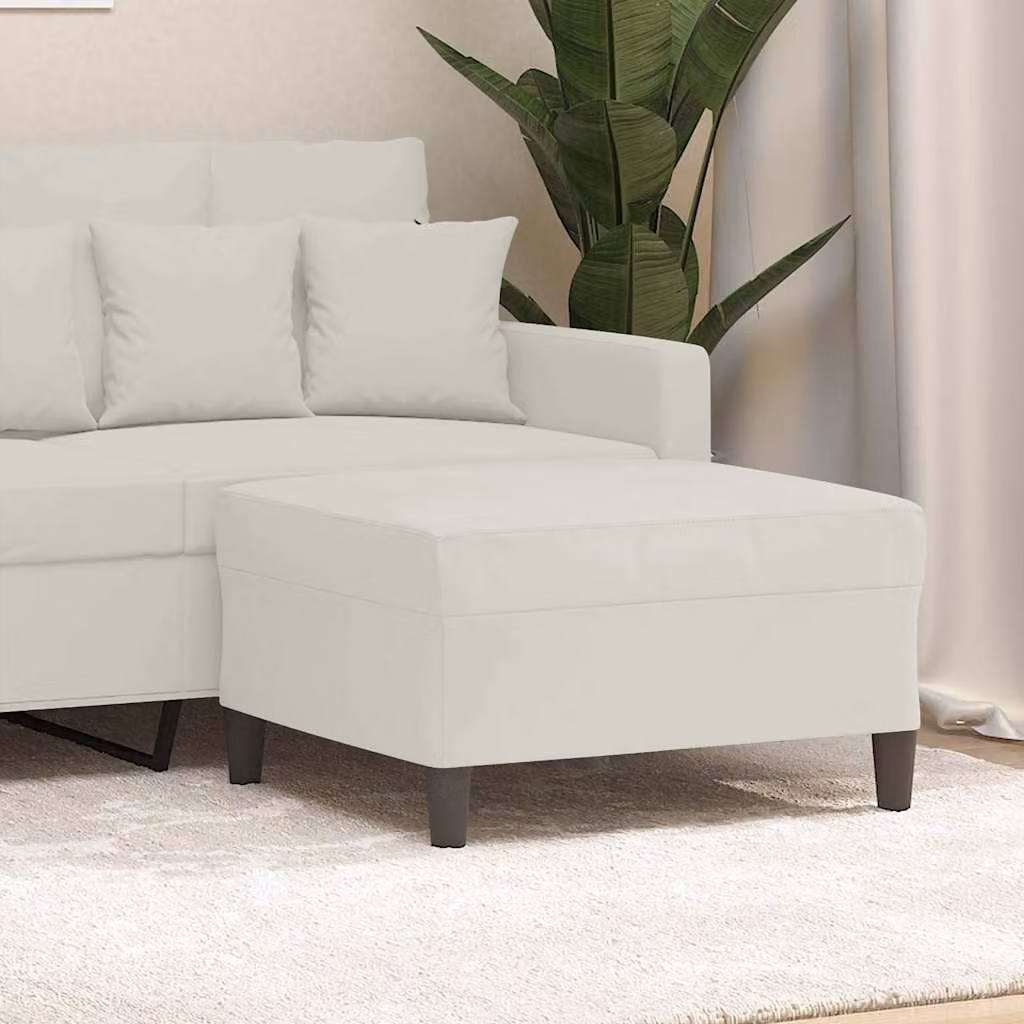 Poggiapiedi vidaXL in Velluto Beige L: 70 cm, P: 55 cm, H: 41 cm