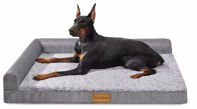 Cuccia ortopedica per cani, taglia XL - Cuscino a forma di L, impermeabile - Grigio