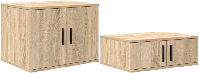 Mobile contenitore moderno HELLOSHOP26 in legno composito rovere Sonoma, stile minimalista con 2 ripiani, L: 108 cm, P: 41 cm, H: 40 cm