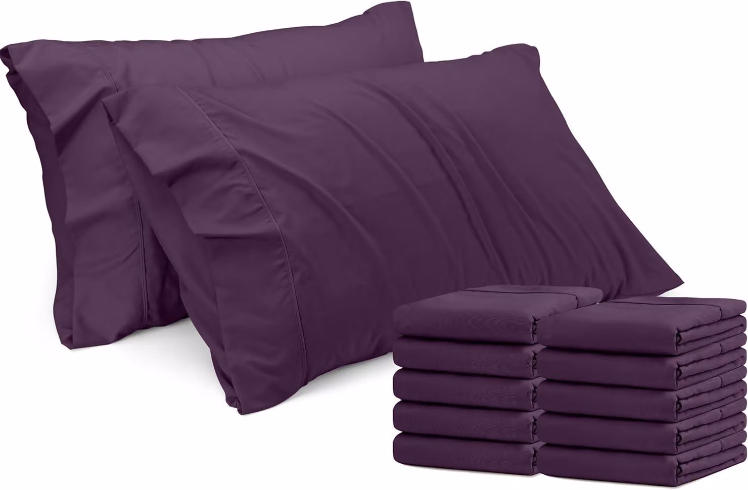 Coperte per cuscini matrimoniali, set da 12, stile hotel, realizzate in morbida microfibra spazzolata, resistenti al restringimento e allo sbiadimento, federe per cuscini, dimensione matrimoniale