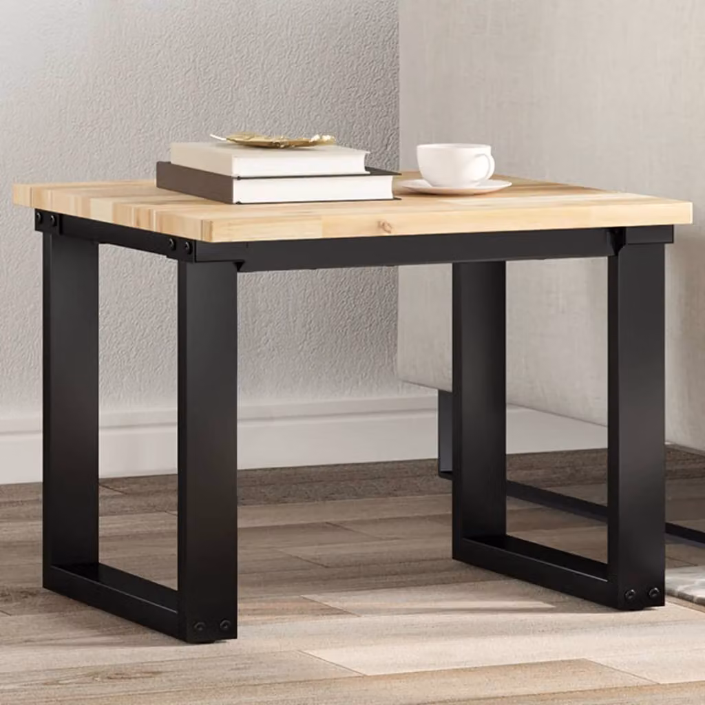 Piano Tavolo Quadrato in Legno Massello di Acacia vidaXL, Colore Marrone/Beige, L 50 x P 50 x H 2 cm
