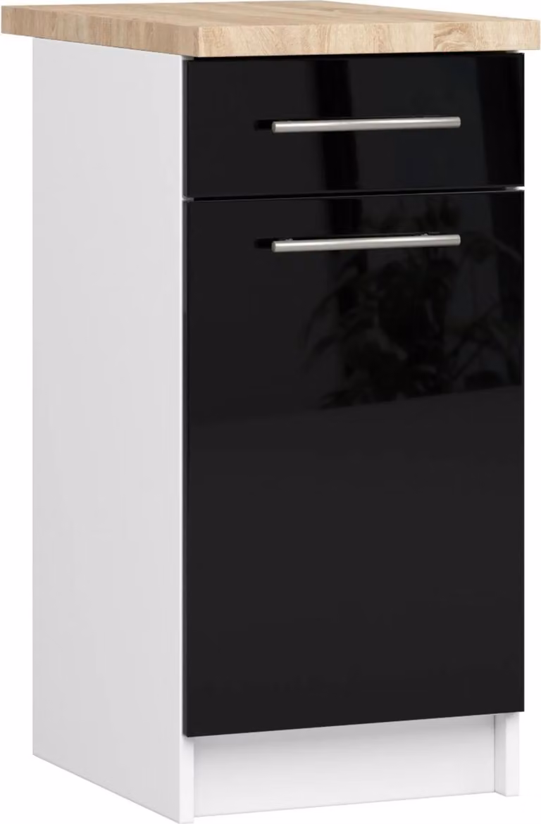 Akord Armadio Oliwia Con Finitura Lucida Bianco E Nero 40X46X85 Cm