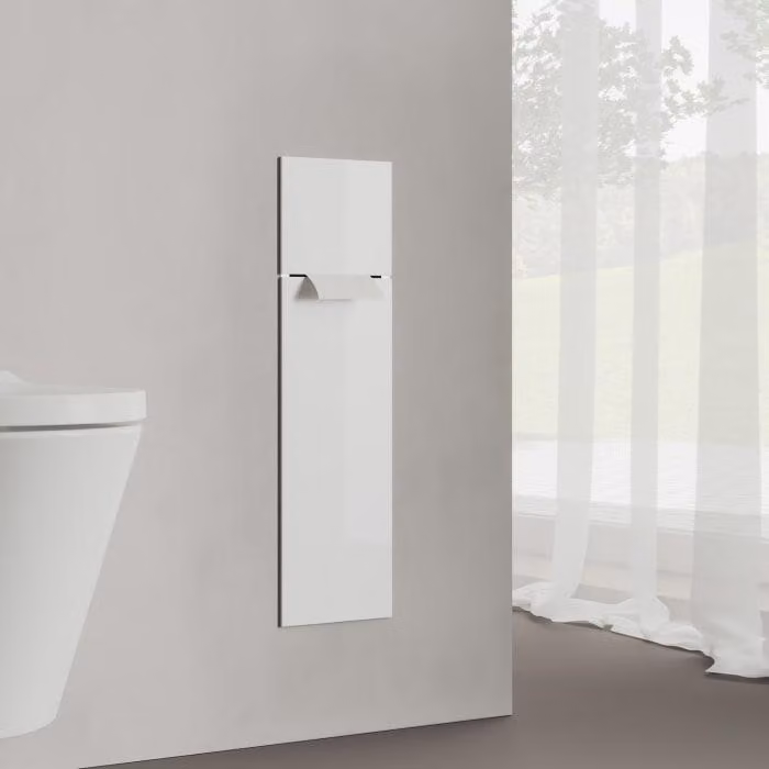 Modulo WC a incasso Kronenbach, design a cubo, 60 cm, con frontale in vetro, apertura a destra