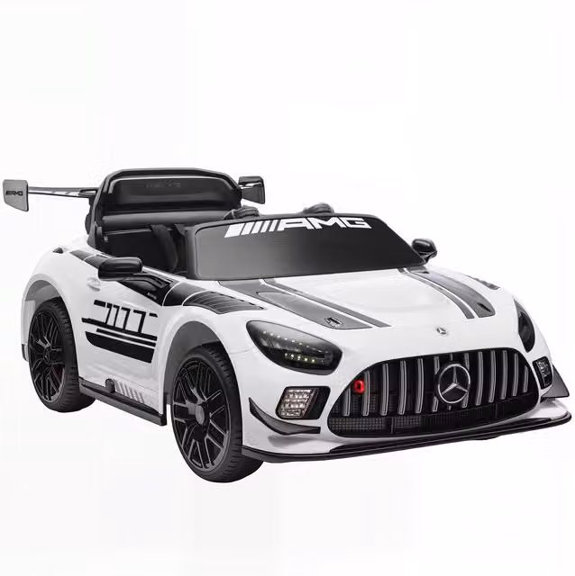 Auto Elettrica Mercedes-AMG per Bambini 3-8 Anni AIYAPLAY con Telecomando e Luci LED, Bianco, Aosom