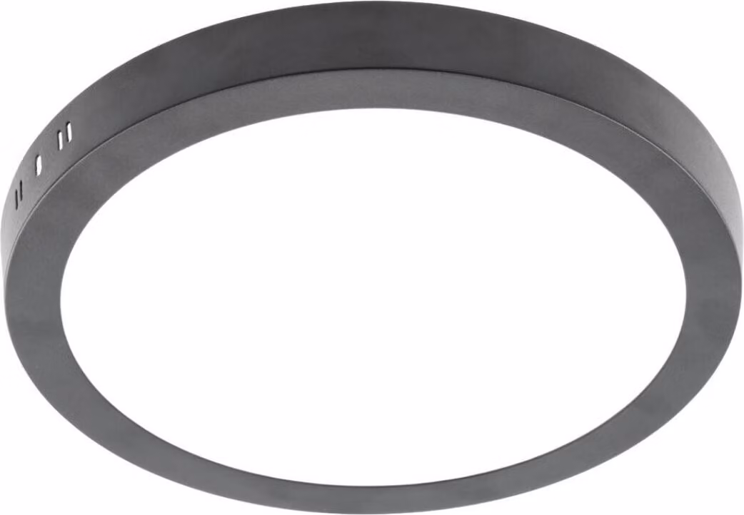 Lampada da soffitto a LED da 24 W a montaggio superficiale Pannelli da soffitto Lampada da soffitto nera rotonda | Ø 303 mm | Bianco neutro | 2000 lumen