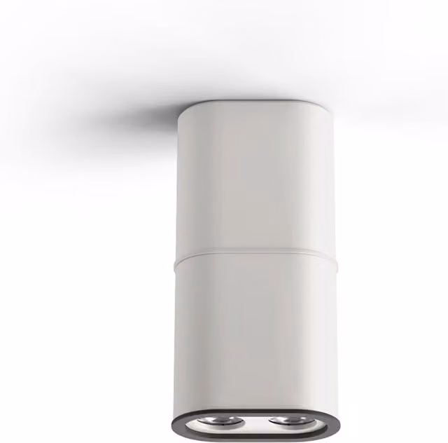 Plafoniera a colonna Stilnovo bianca con tecnologia LED dimmabile e design moderno in metallo e alluminio