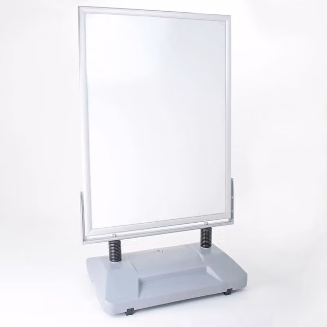 Espositore Pubblicitario Bifacciale con Ruote GIORDANOSHOP in Alluminio Silver L: 100 cm, H: 140 cm