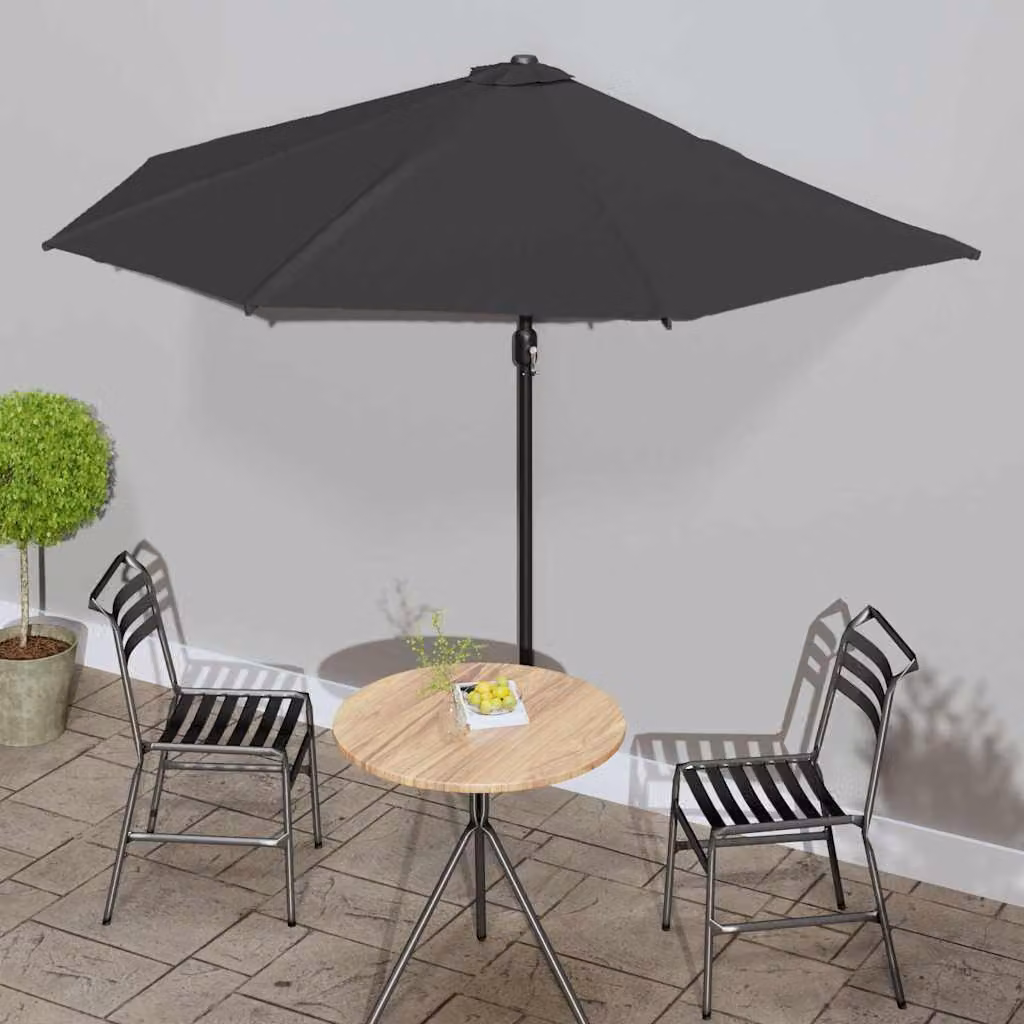 Ombrellone da balcone vidaXL con palo in alluminio nero L: 300 cm, P: 155 cm, H: 223 cm