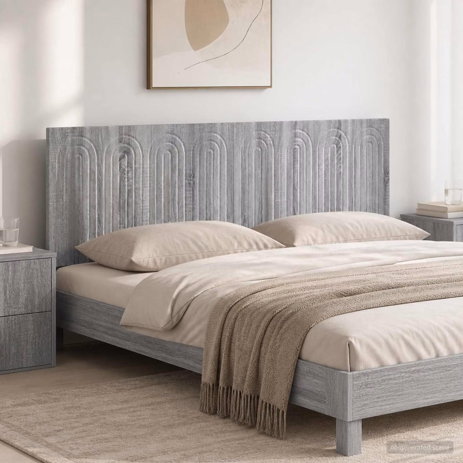 Testiera da muro vidaXL ALKMAAR in legno ingegnerizzato grigio opaco
