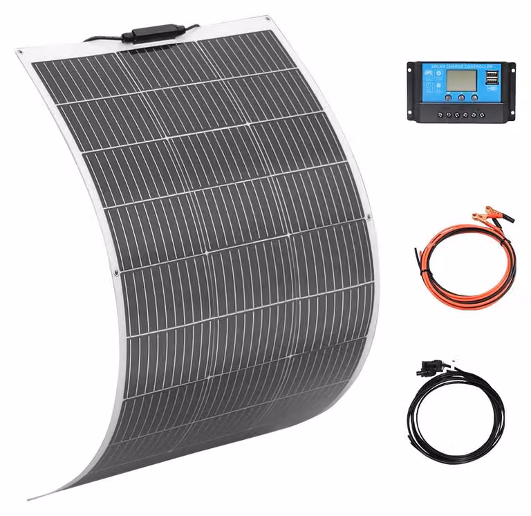Pannello solare - Modulo fotovoltaico flessibile da 100W - 16,5V - Monocristallino - Impermeabile - Adatto per giardino e camper