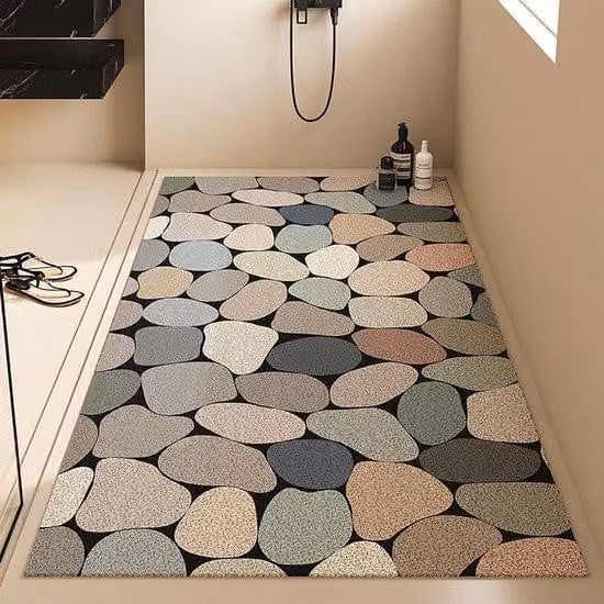 Tappetino da bagno antiscivolo con superficie morbida – Protezione contro il rischio di scivolamento – Possibilità di installare griglie di scarico – Dimensioni 60x60 cm – Variante di colore 1