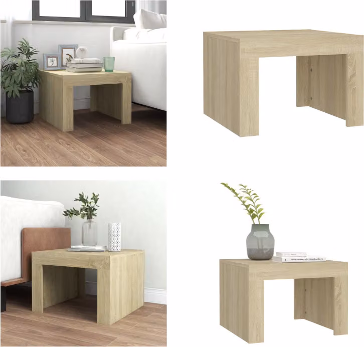 vidaXL Tavolino in rovere Sonoma 50x50x35 cm Materiale a base di legno - Tavolino - Tavolini - Tavolino da salotto - Tavolini da salotto