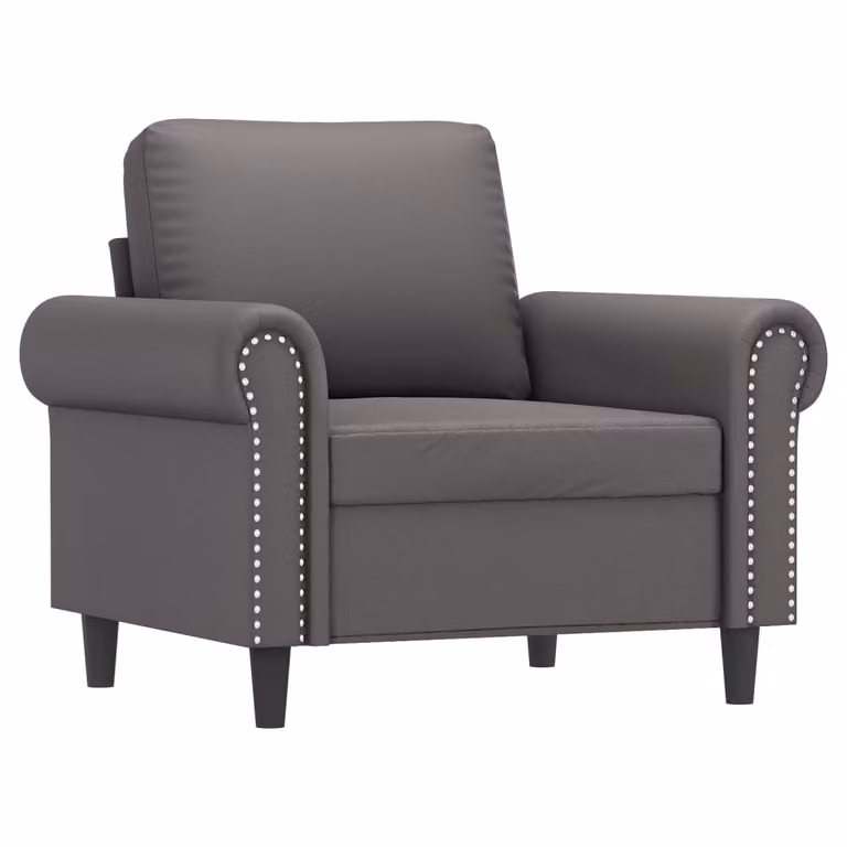 Poltrona Grigia 60 cm in Pelle finta