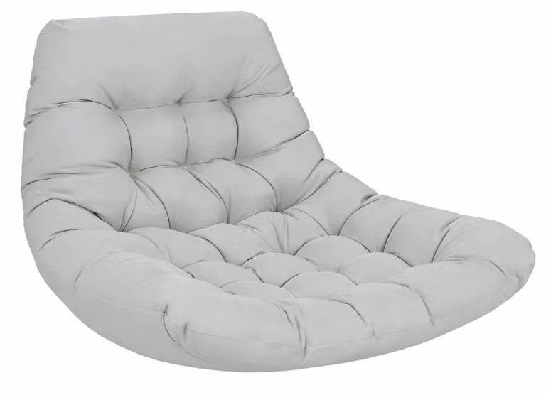 Cuscino per sedia a dondolo - Forma ovale - Spesso - Antiscivolo - Traspirante - Imbottitura in cotone e PP - Grigio