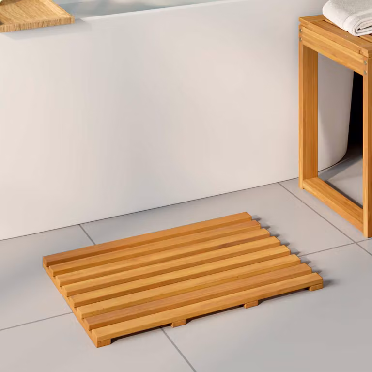Set di 2 tappeti da bagno vidaXL beige e marrone, antiscivolo e ad asciugatura rapida, L: 56 cm, P: 37 cm