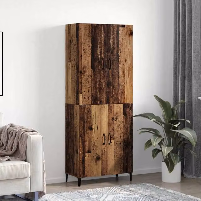 Credenza 2 pz Legno vecchio 69,5 x 34 x 180 cm 3394569